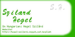 szilard hegel business card